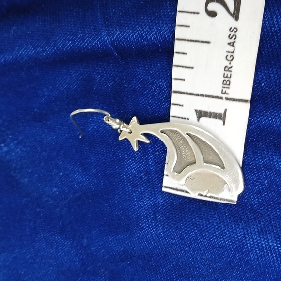 Wind Star Sterling Silver Dangle Earrings Hook Style - Picture 11 of 12